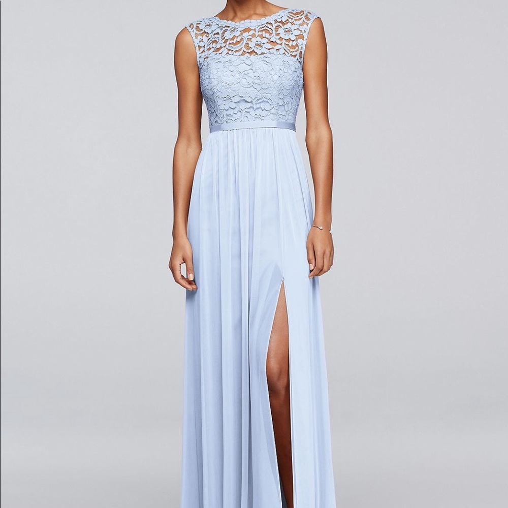 David’s Bridal Bridesmaid Dress with Lace Bodice